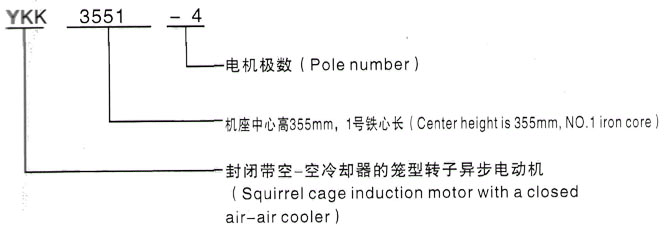 YKK系列(H355-1000)高压YJTGKK5004-6三相异步电机西安泰富西玛电机型号说明